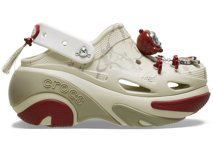 Crocs Bubble Crush Clog Pop Mart SKULLPANDA Blanc Rouge