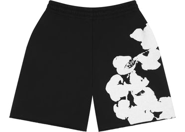 Denim Tears Big Cotton Wreath Sweat Shorts Black