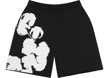 Denim Tears Big Cotton Wreath Sweat Shorts Black