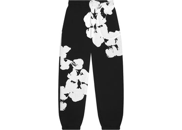 Denim Tears Big Cotton Wreath Sweatpants Black