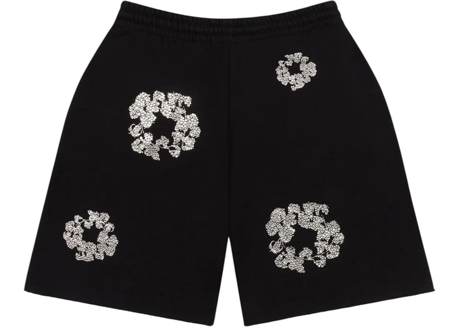 Short en coton noir Denim Tears Cashmere Swarovski Wreme avec couronne