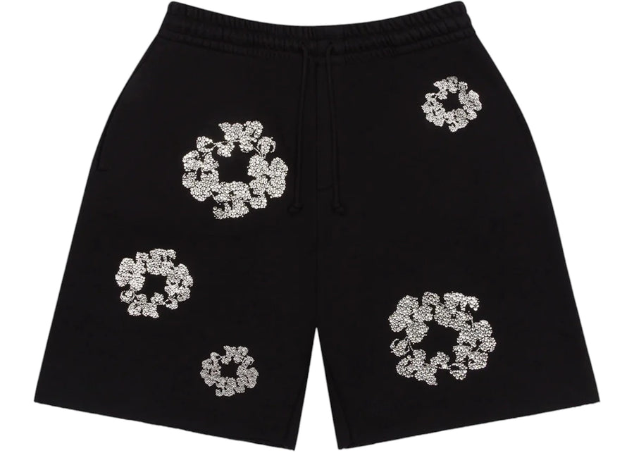 Short en coton noir Denim Tears Cashmere Swarovski Wreme avec couronne
