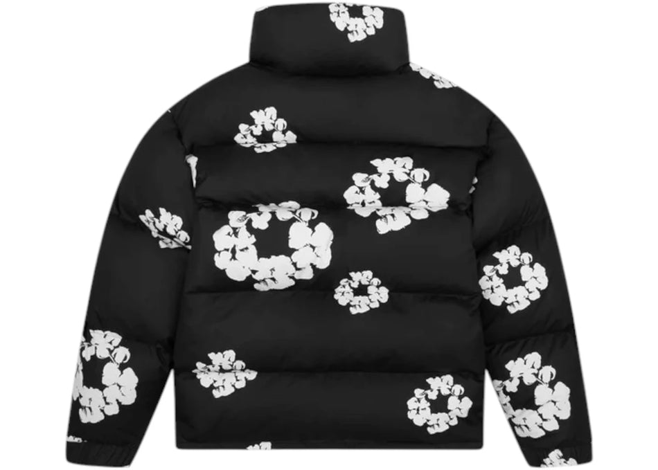Denim Tears Cotton Wreath Puffer Jacket Black