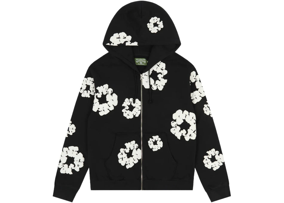 Denim Tears Cotton Wreath Zip Hoodie Black