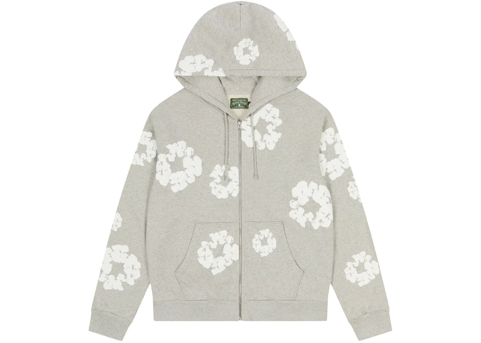 Denim Tears Cotton Wreath Zip Hoodie Grey