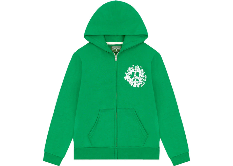 Sweat à capuche zippé vert Denim Tears Denim University