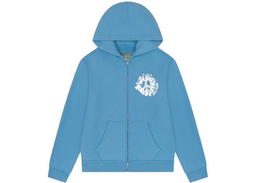 Sweat à capuche zippé Denim Tears Denim University bleu clair