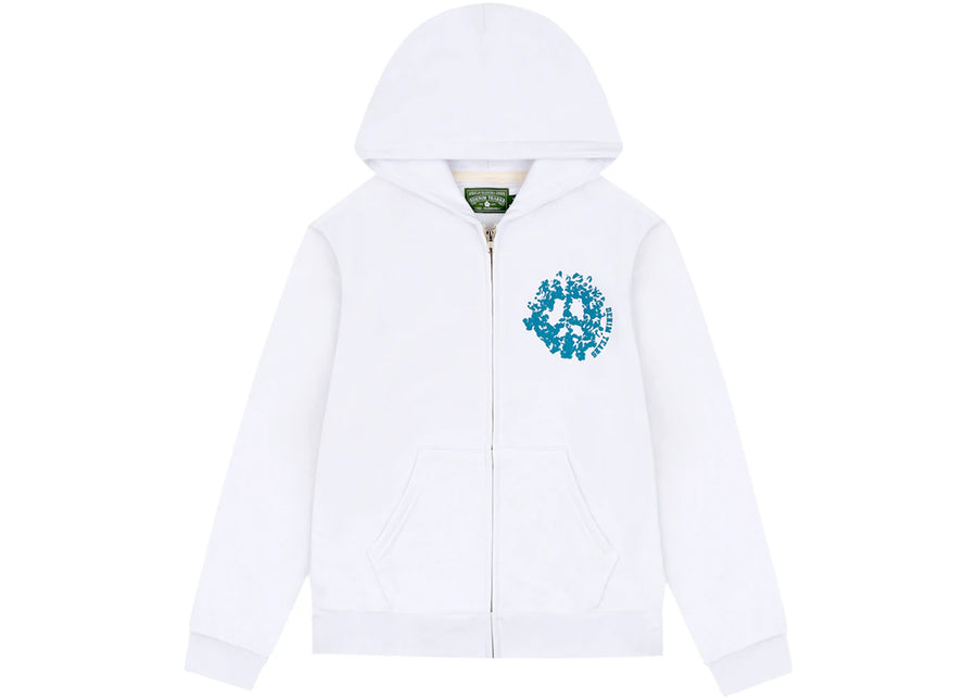 Sweat à capuche zippé Denim Tears Denim University blanc