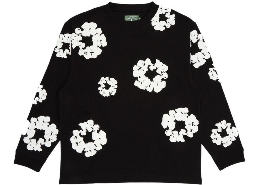Denim Tears Long Sleeve Cotton Wreath T-shirt Black