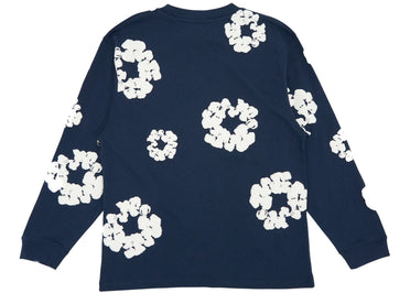 Denim Tears Long Sleeve Cotton Wreath T-shirt Navy