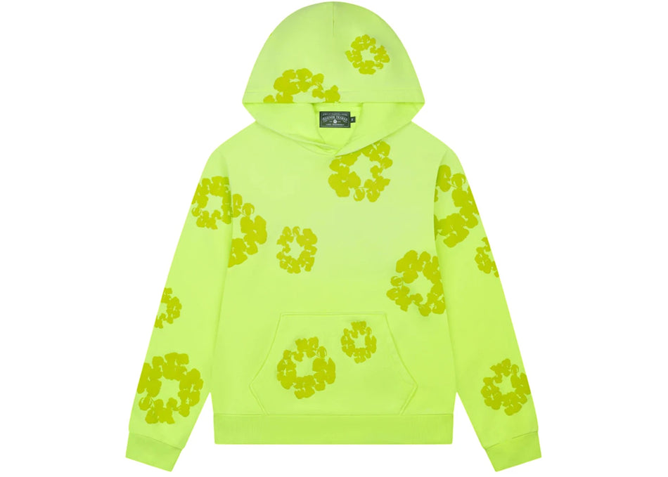 Denim Tears Mono Cotton Wreath Hoodie Neon Green