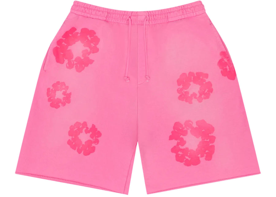 Short de survêtement rose Denim Tears Mono Cotton Wreath à motif couronne