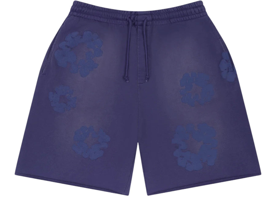 Short de survêtement Denim Tears Mono Cotton Wreath bleu délavé