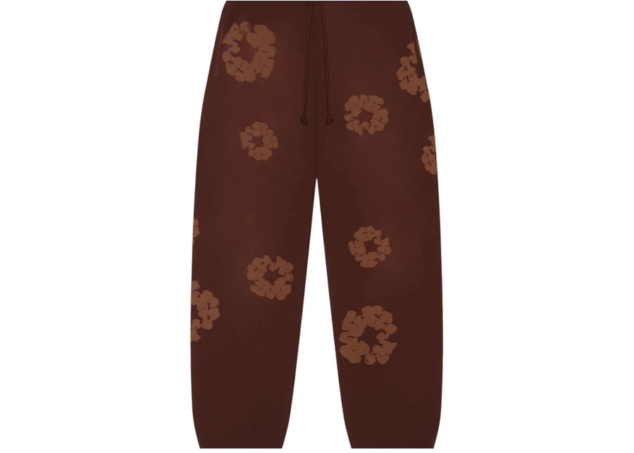 Pantalon de survêtement marron à motif couronne en coton mono Denim Tears
