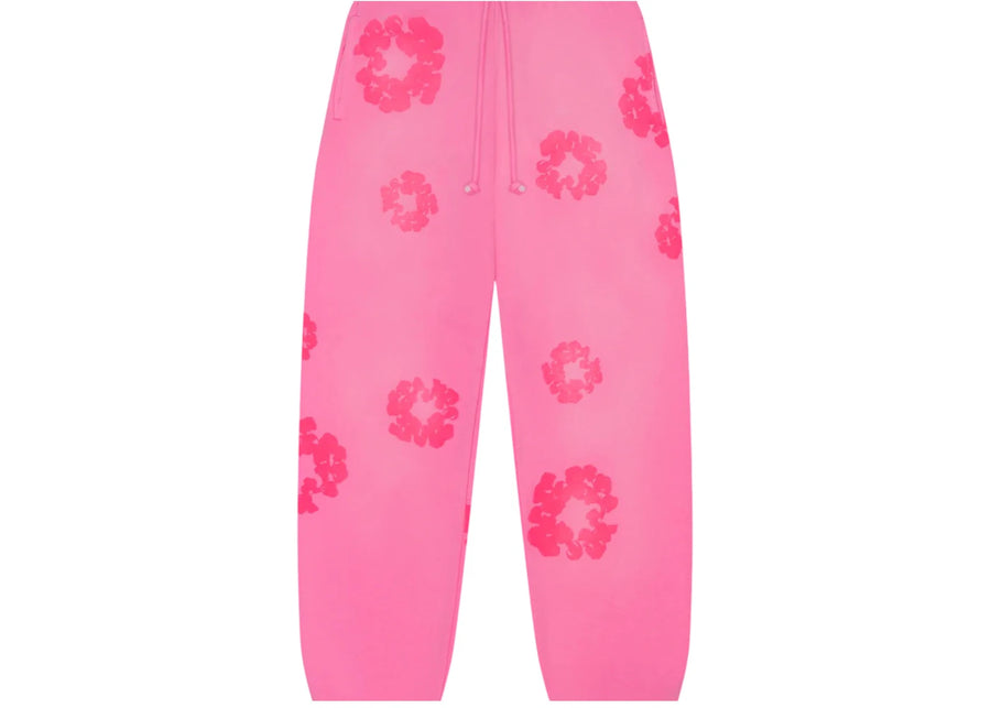 Pantalon de survêtement rose à motif couronne en coton mono Denim Tears