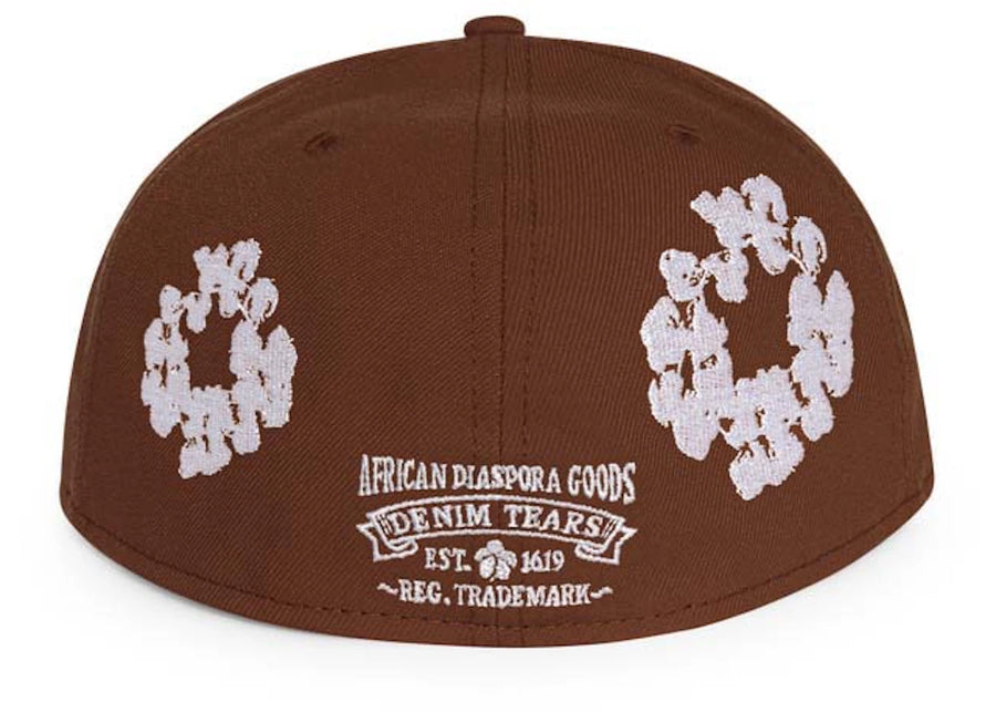 Casquette New Era Cotton Wreath 59/50 marron « Denim Tears »