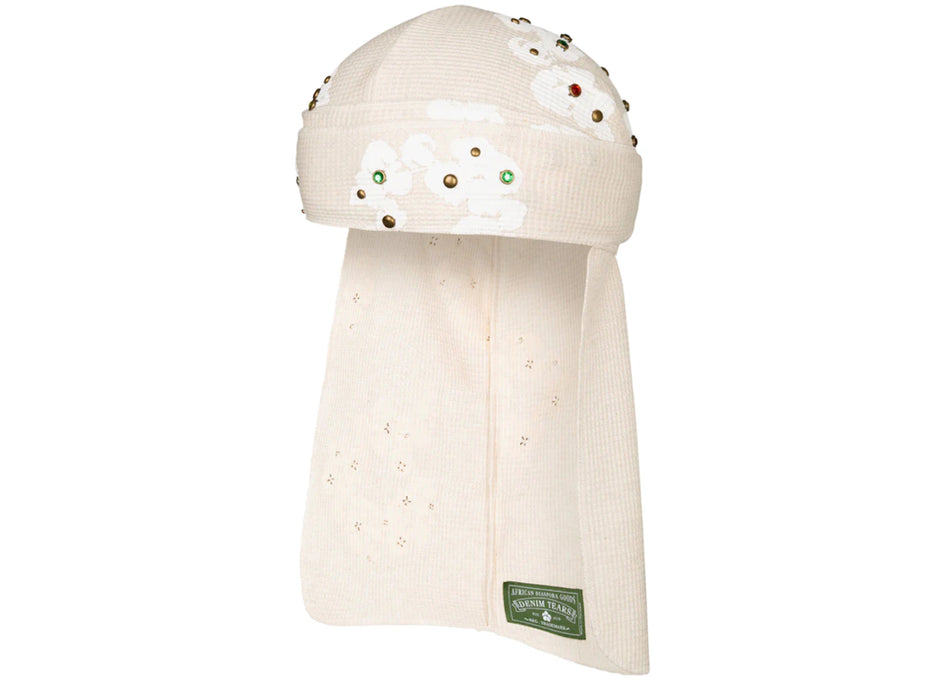 Denim Tears Rhinestone Cotton Wreath Durag Oatmeal