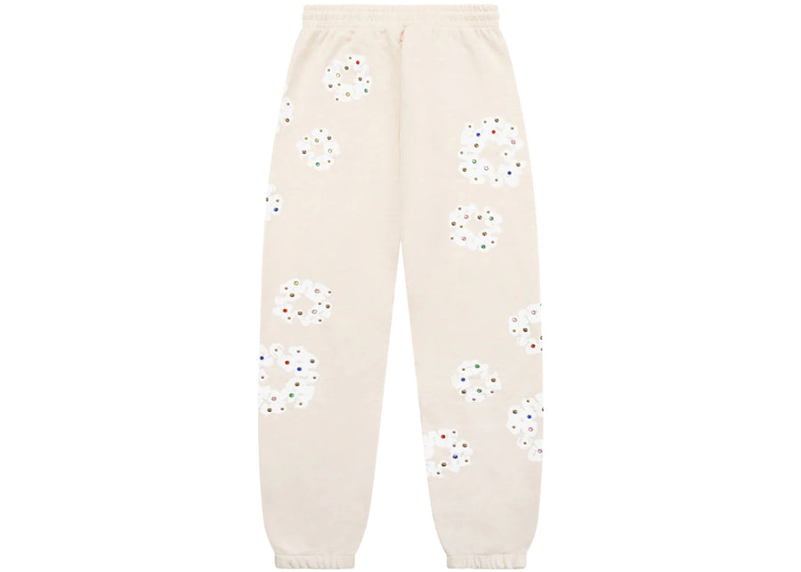 Denim Tears Rhinestone Cotton Wreath Sweatpants Oatmeal