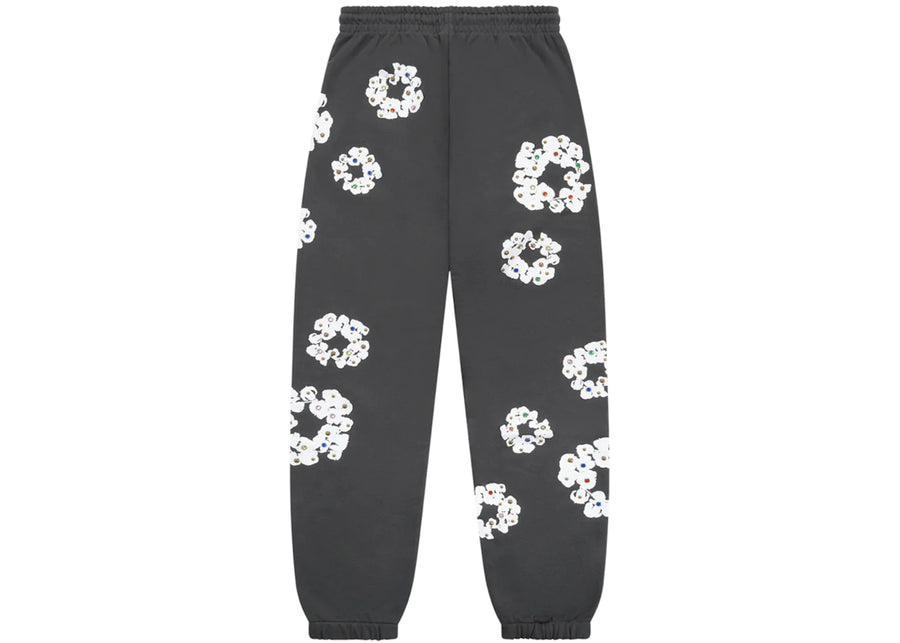 Denim Tears Rhinestone Cotton Wreath Sweatpants Vintage Black