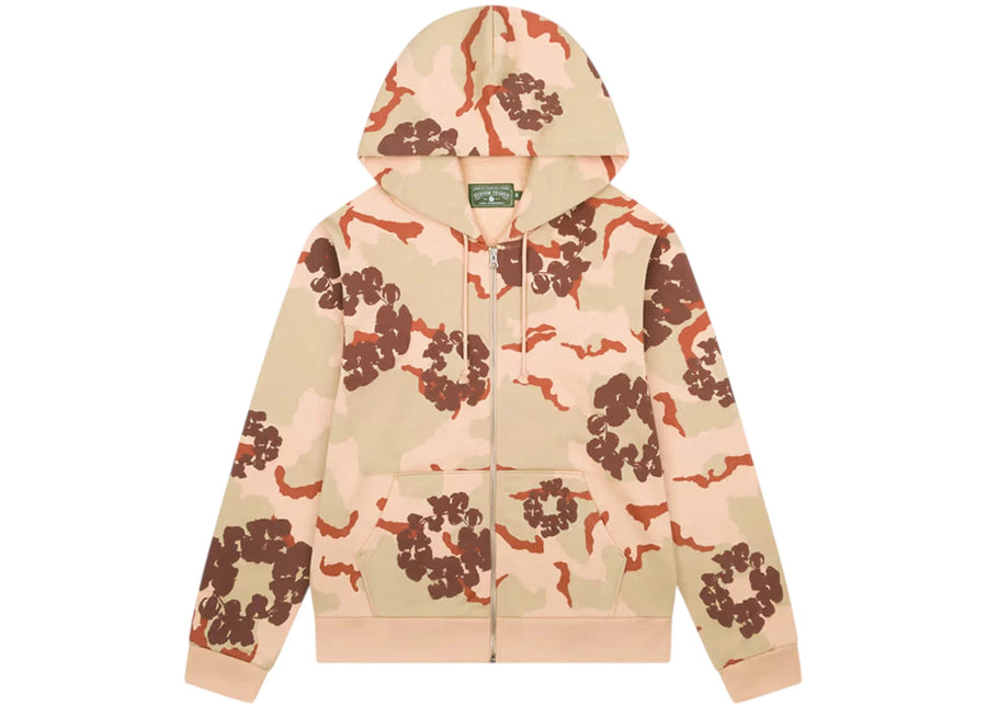 Denim Tears The Cotton Wreath Zip Sweatshirt Beige Camouflage