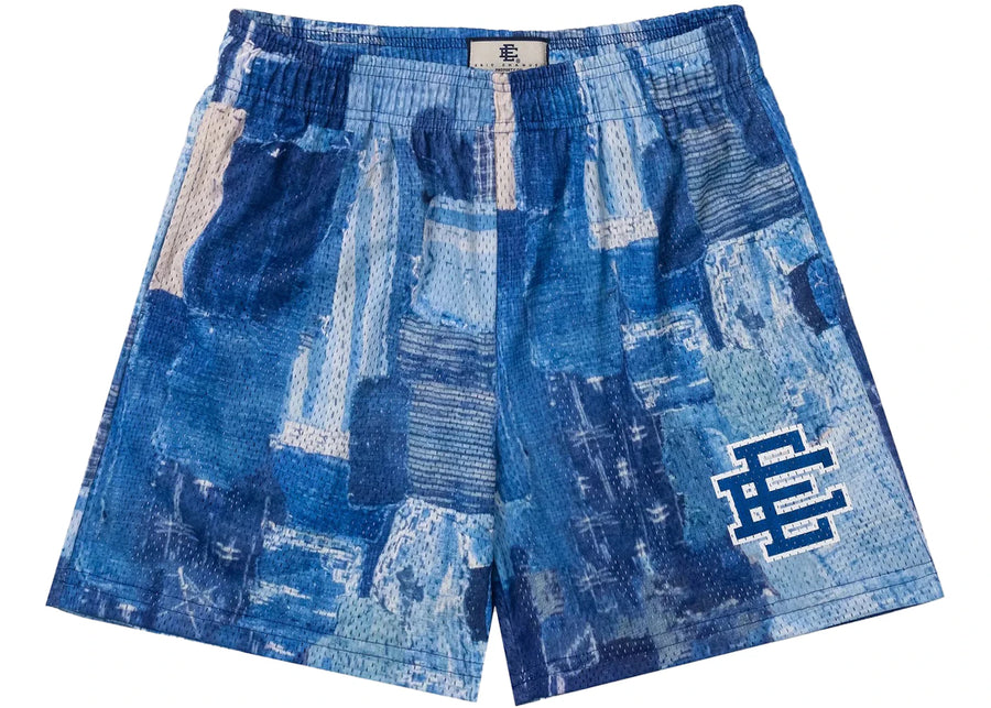 Eric Emanuel EE Short basique bleu boro patchwork