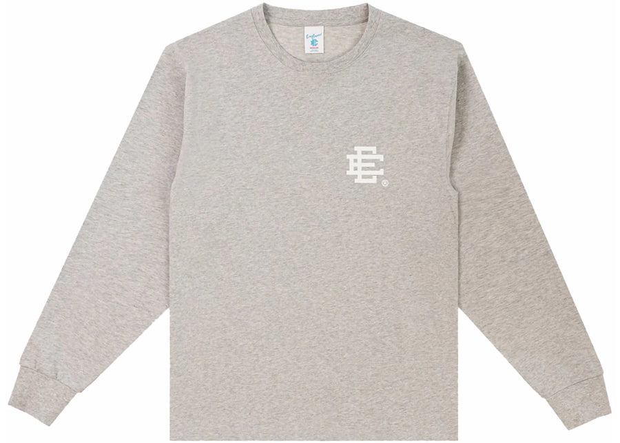 T-shirt à manches longues Eric Emanuel EE, gris chiné/blanc