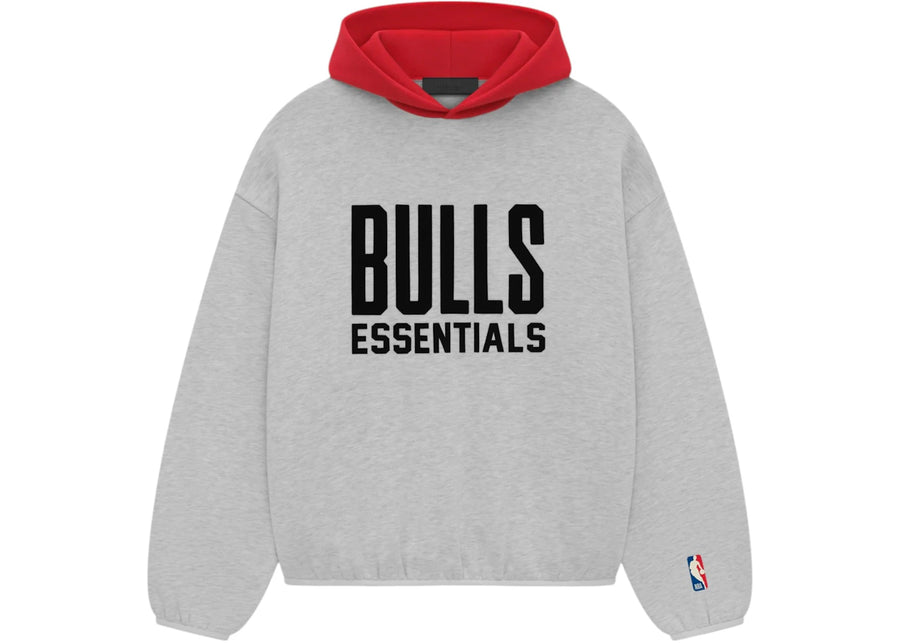 Sweat à capuche Fear of God Essentials Bulls, gris chiné clair