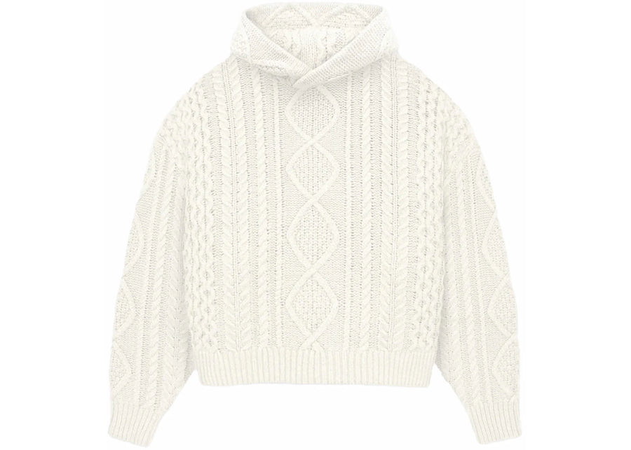 Sweat à capuche en maille torsadée Fear of God Essentials Cloud Dancer