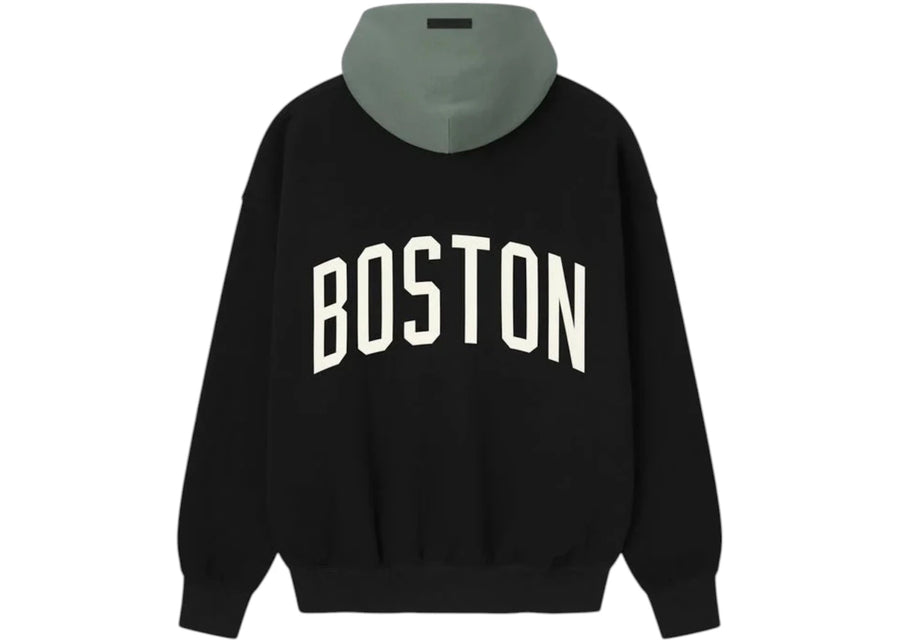 Sweat à capuche Fear of God Essentials Celtics Sport Noir/Vert sapin