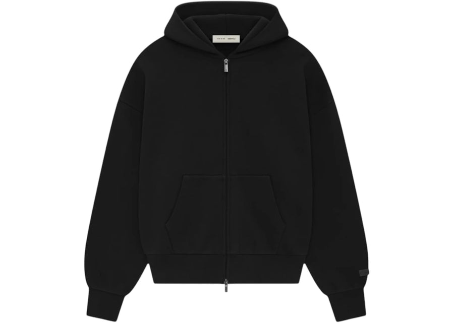 Sweat à capuche zippé classique Fear of God Essentials, noir de jais