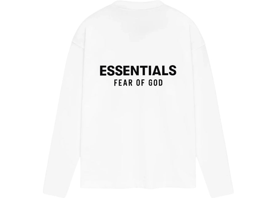 T-shirt classique à manches longues Fear of God Essentials, blanc éclatant