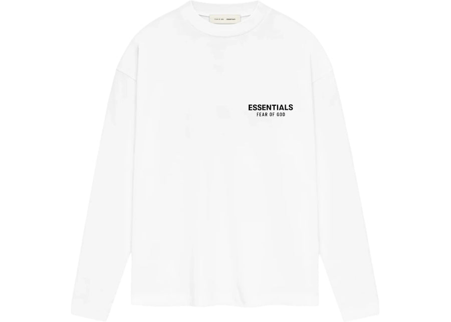 T-shirt classique à manches longues Fear of God Essentials, blanc éclatant