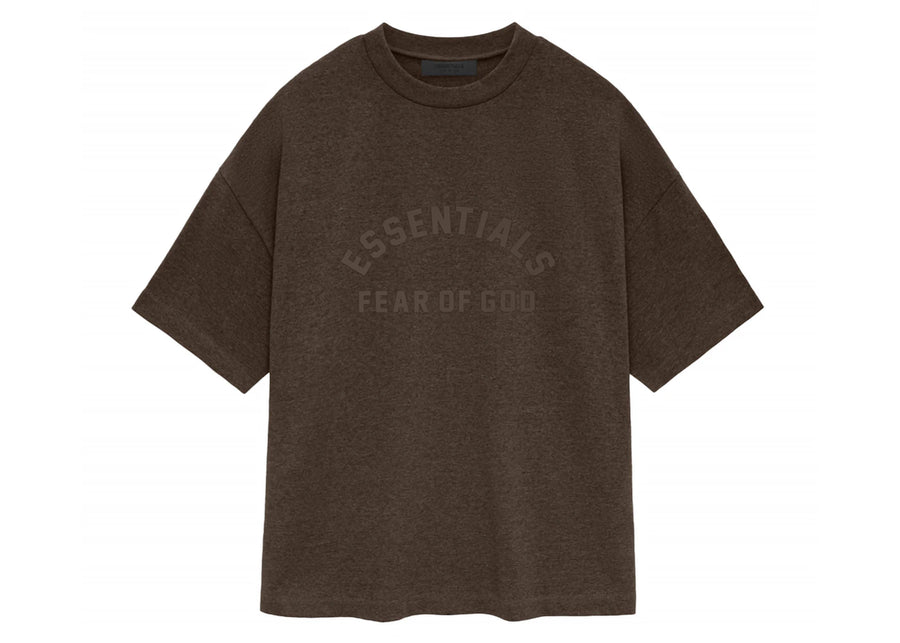 T-shirt à manches courtes épais Fear of God Essentials Core Collection, couleur bois chiné