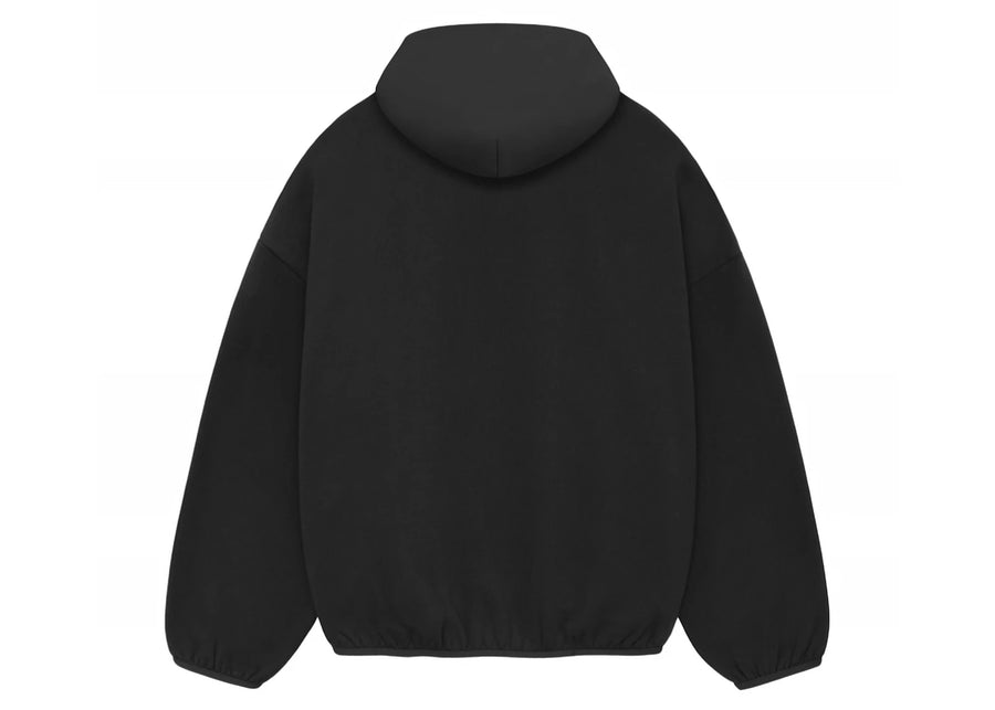 Sweat à capuche en polaire nylon noir de la collection Fear of God Essentials Core Collection.