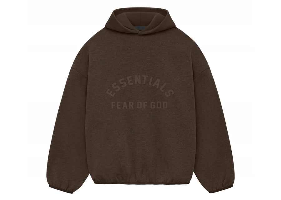 Sweat à capuche en polaire nylon Fear of God Essentials Core Collection, coloris bois chiné.