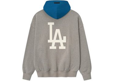 Fear of God Essentials Dodgers Sport Hoodie Concrete Heather/Blue Sapphire