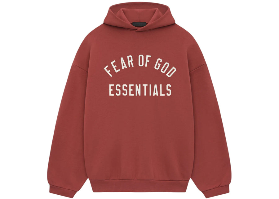 Sweat à capuche polaire Fear of God Essentials, couleur cramoisi