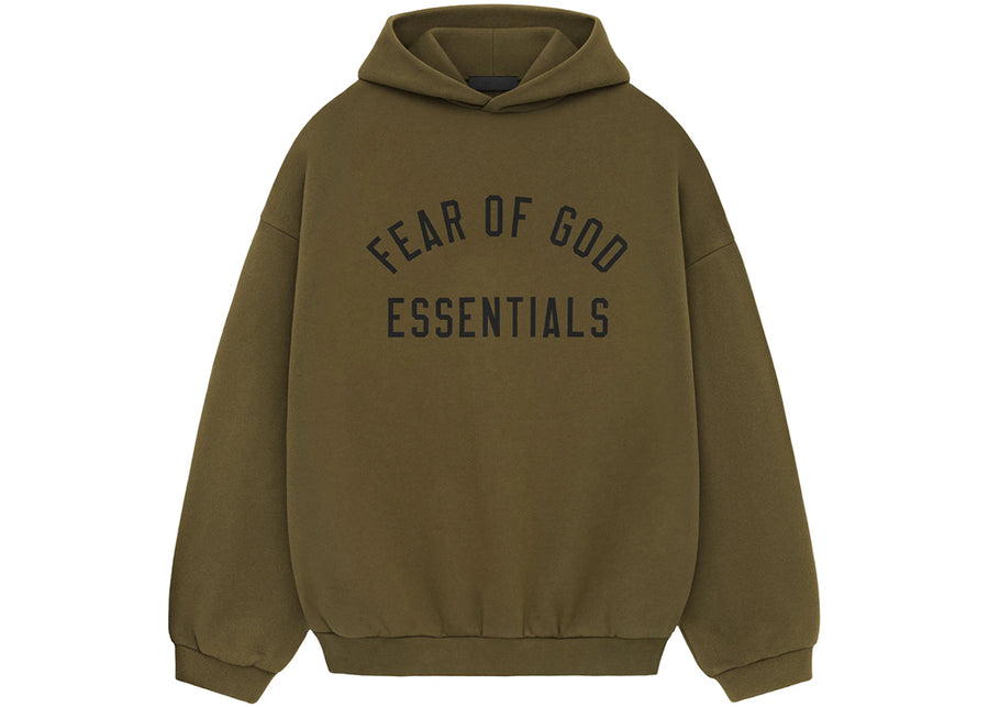 Sweat à capuche polaire Fear of God Essentials, couleur olive