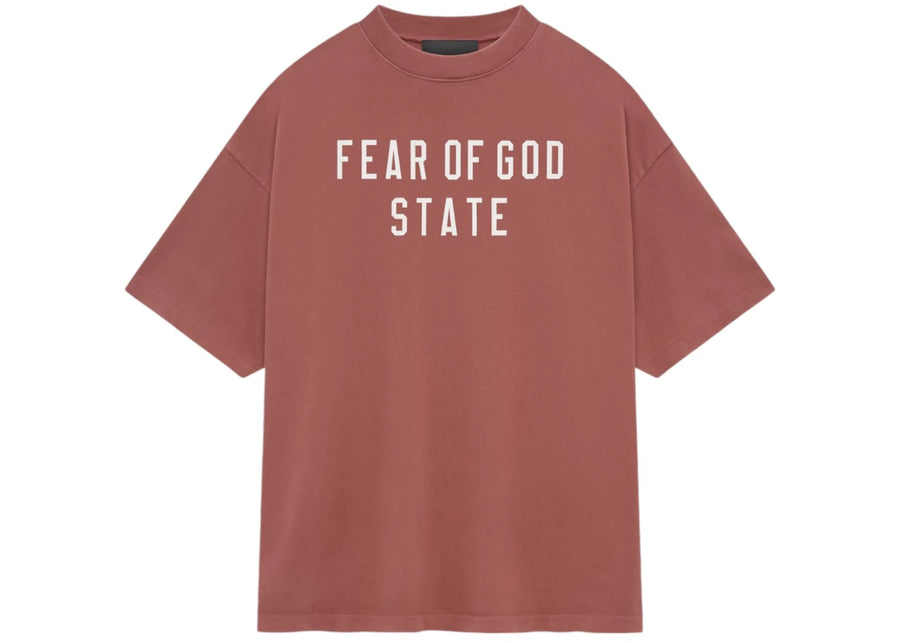 T-shirt à col rond épais Fear of God Essentials, couleur cramoisi