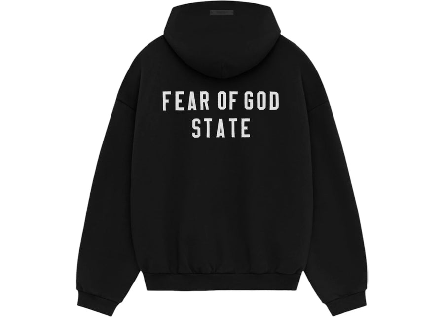 Sweat à capuche zippé en polaire épaisse Fear of God Essentials noir