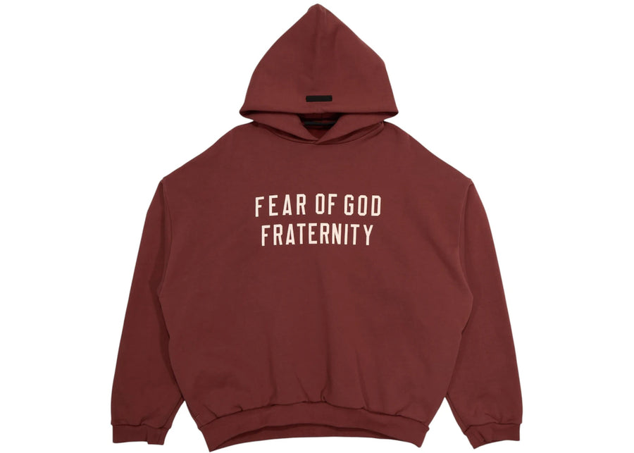 Sweat à capuche en polaire épaisse Fear of God Essentials, couleur cramoisi