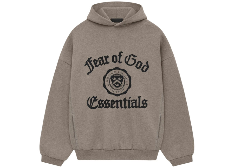 Sweat à capuche vintage Fear of God Essentials en polaire épaisse, gris chiné