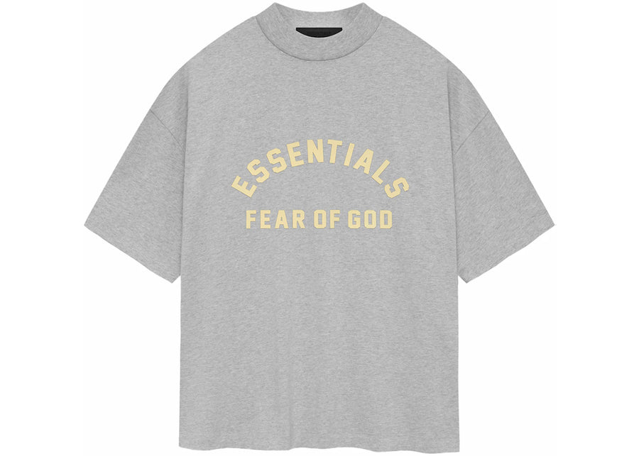 T-shirt à col rond en jersey épais Fear of God Essentials, gris chiné clair
