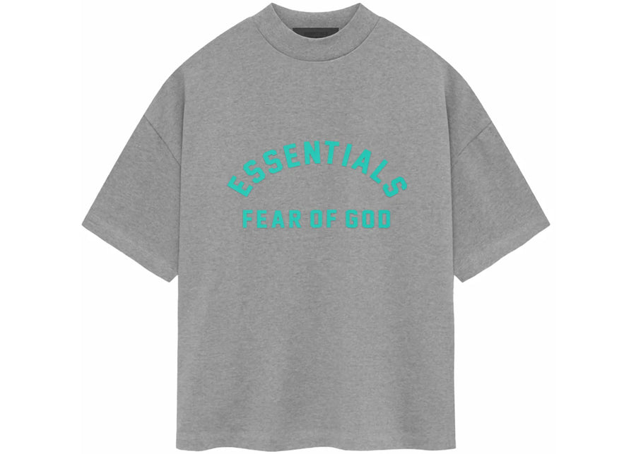 T-shirt manches courtes en jersey épais Fear of God Essentials, couleur avoine chinée foncée