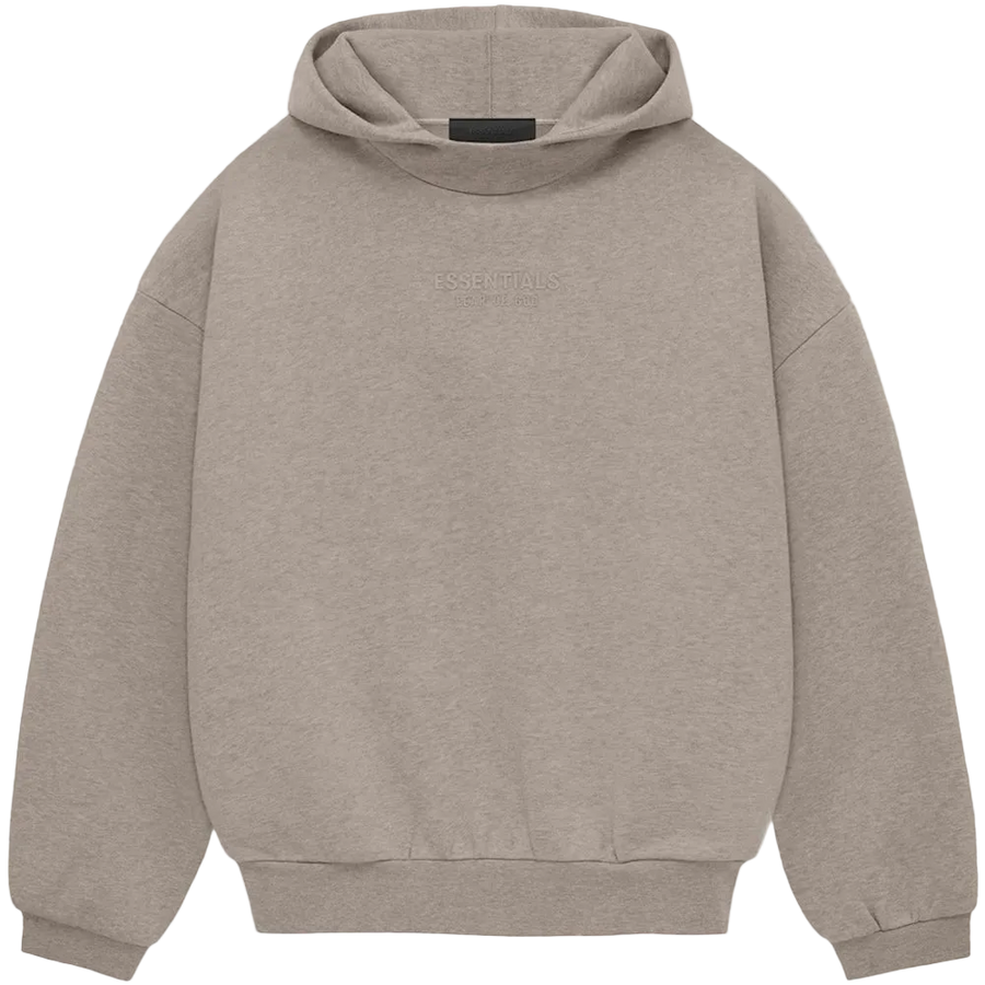 Sweat à capuche Fear of God Essentials, couleur gris chiné.