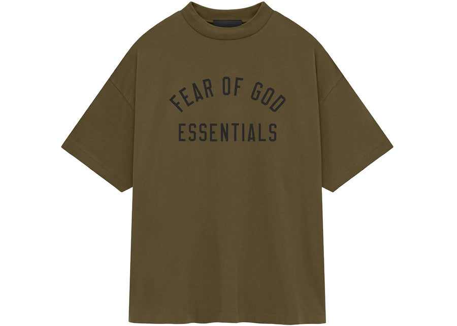T-shirt à col rond Fear of God Essentials, couleur olive