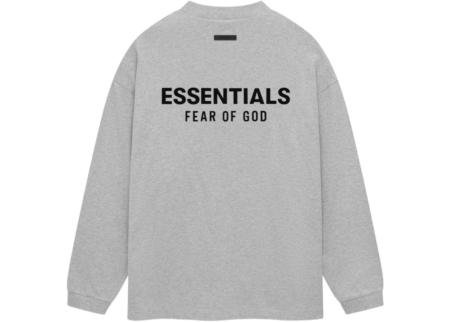 T-shirt à manches longues Fear of God Essentials Jersey, gris chiné clair