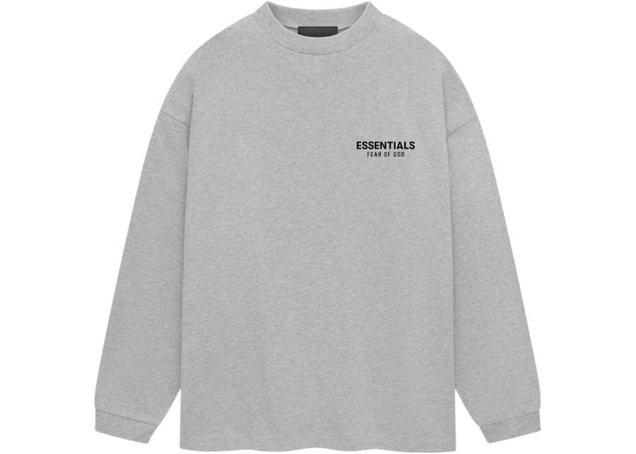 T-shirt à manches longues Fear of God Essentials Jersey, gris chiné clair