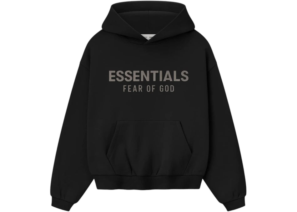 Fear of God Essentials Kids Fleece Hoodie Jet Black