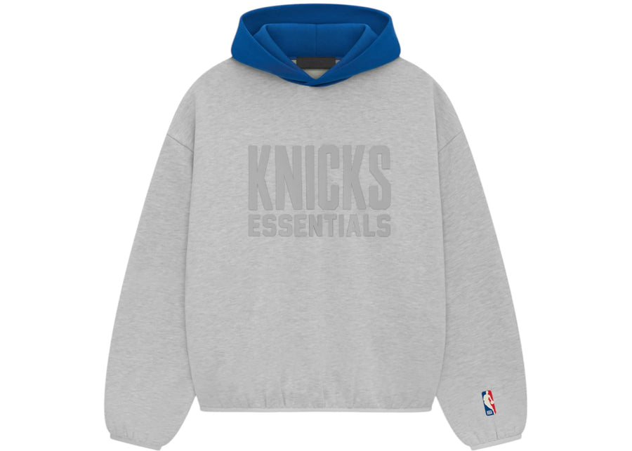 Sweat à capuche Fear of God Essentials Knicks, gris clair chiné